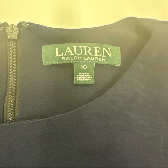 Lauren by Ralph Lauren Asymmetrical Color Block Dress Size 10 - Picture 10 of 11